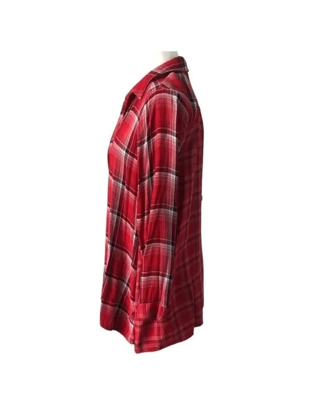 J. Jill Mixed Plaid Double Cloth Tunic Top Small Petite